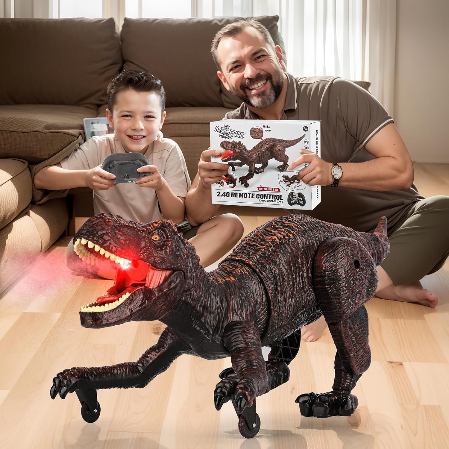 Möt den ultimata RC-dinosaurien – med rök, ljus och ljud!