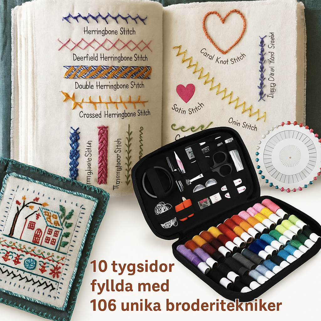 SewBook™ – Sy & Brodera Broderibok för både barn och vuxna + Gratis e-book