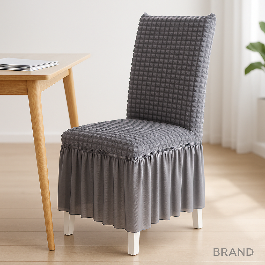 Stolsöverdrag med Skörtdetalj – Perfekt för Bröllop, Fester och Heminredning