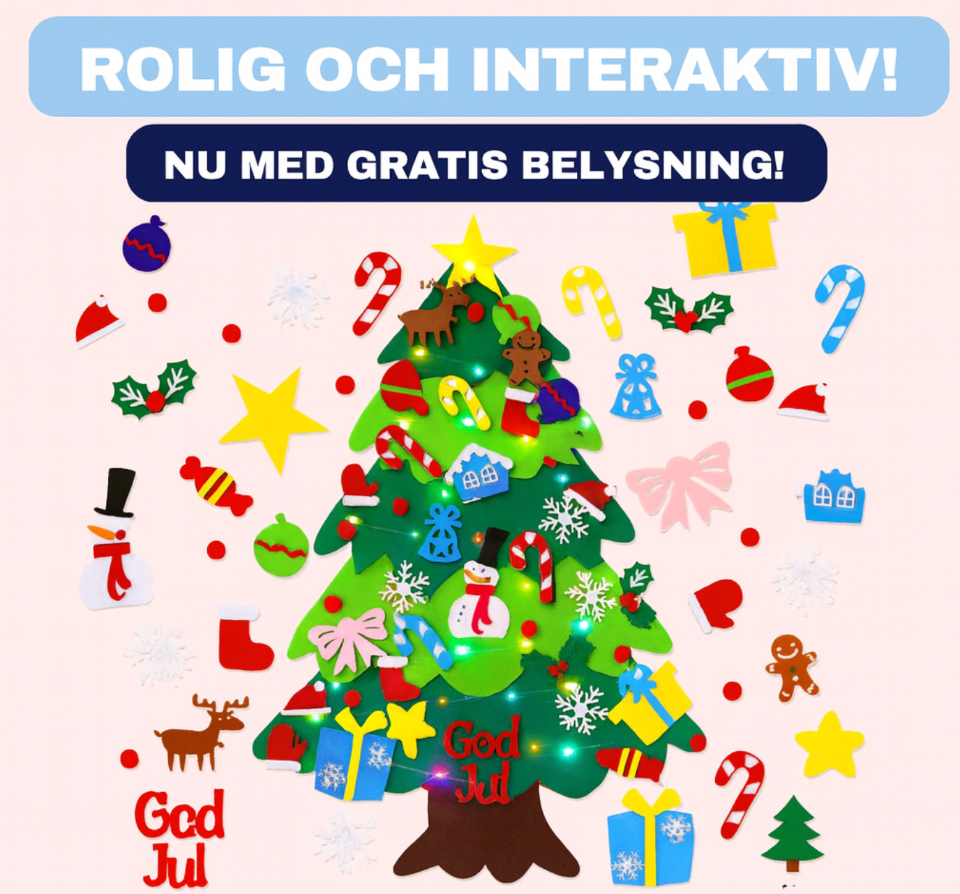 Skapa en förtrollande julstämning med detta vikbara mästerverk i filt!