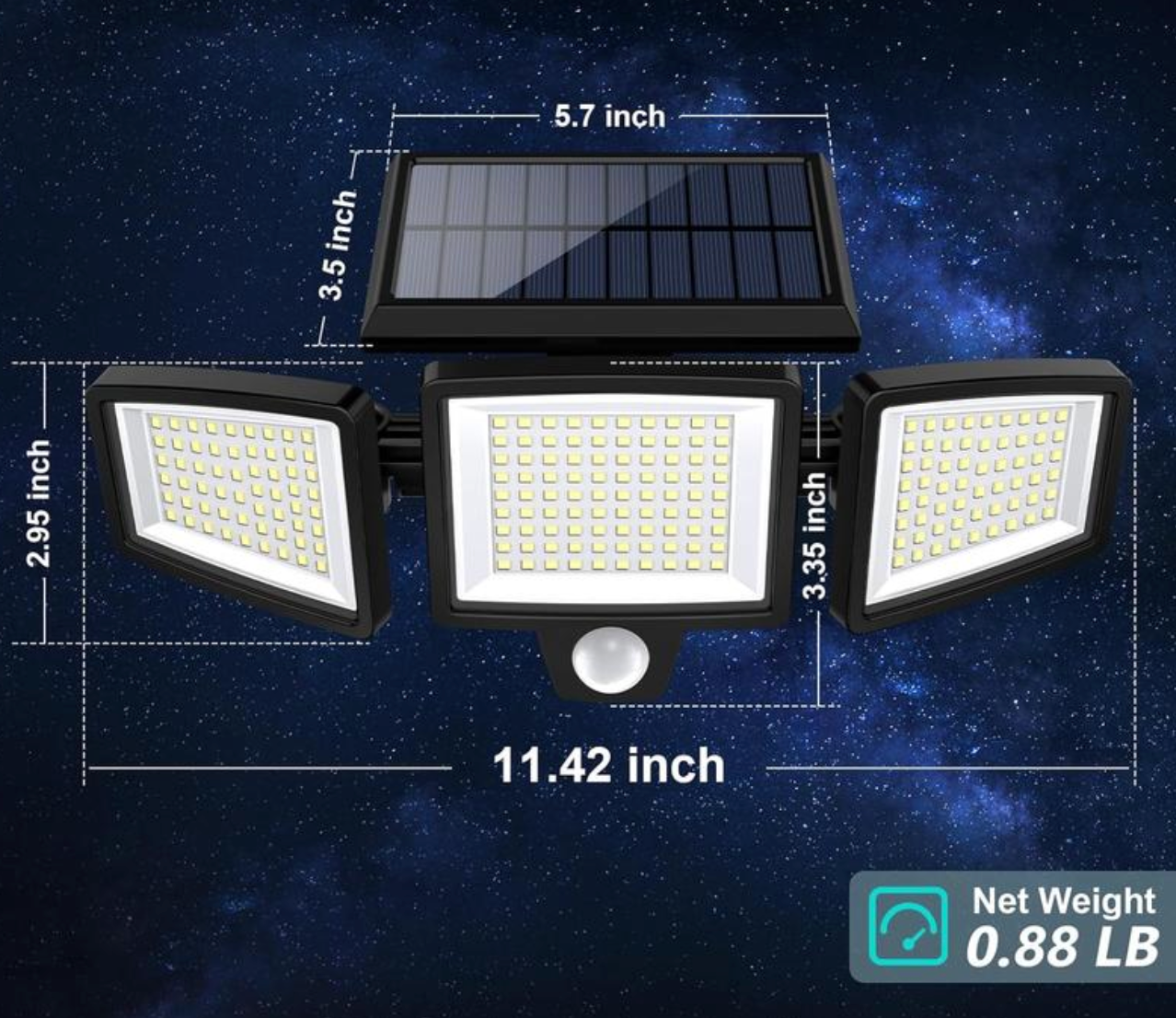 Extrem ljusstyrka. 3 smarta lägen. 100% solenergi